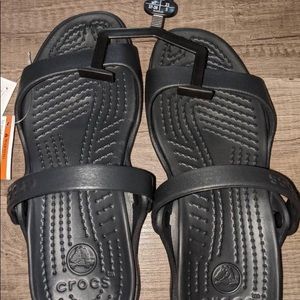 Size 7 black croc slides.  new with tags.